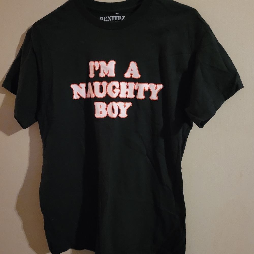 Benitez M Black Graphic T-Shirt for Men naughty Boy M